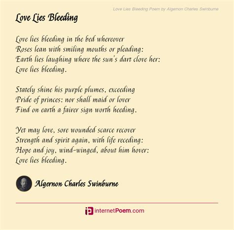 love lies bleeding poem